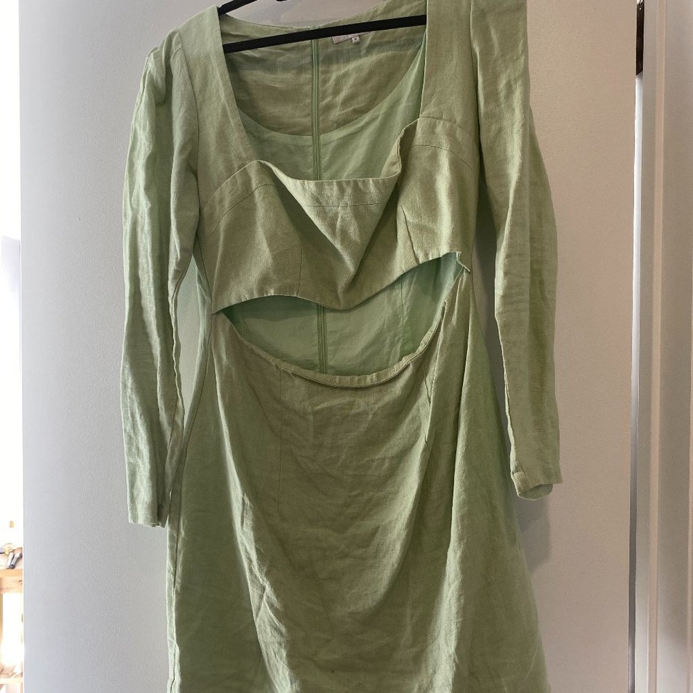 Venroy Linen Dress | Size M / US 6 | Mint Green